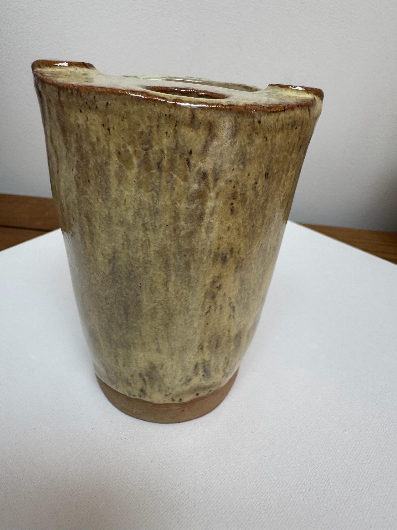 Handmade Stoneware Travel Mug, Reusable Pottery Coffee Cup, Beige Glaze - Image 12