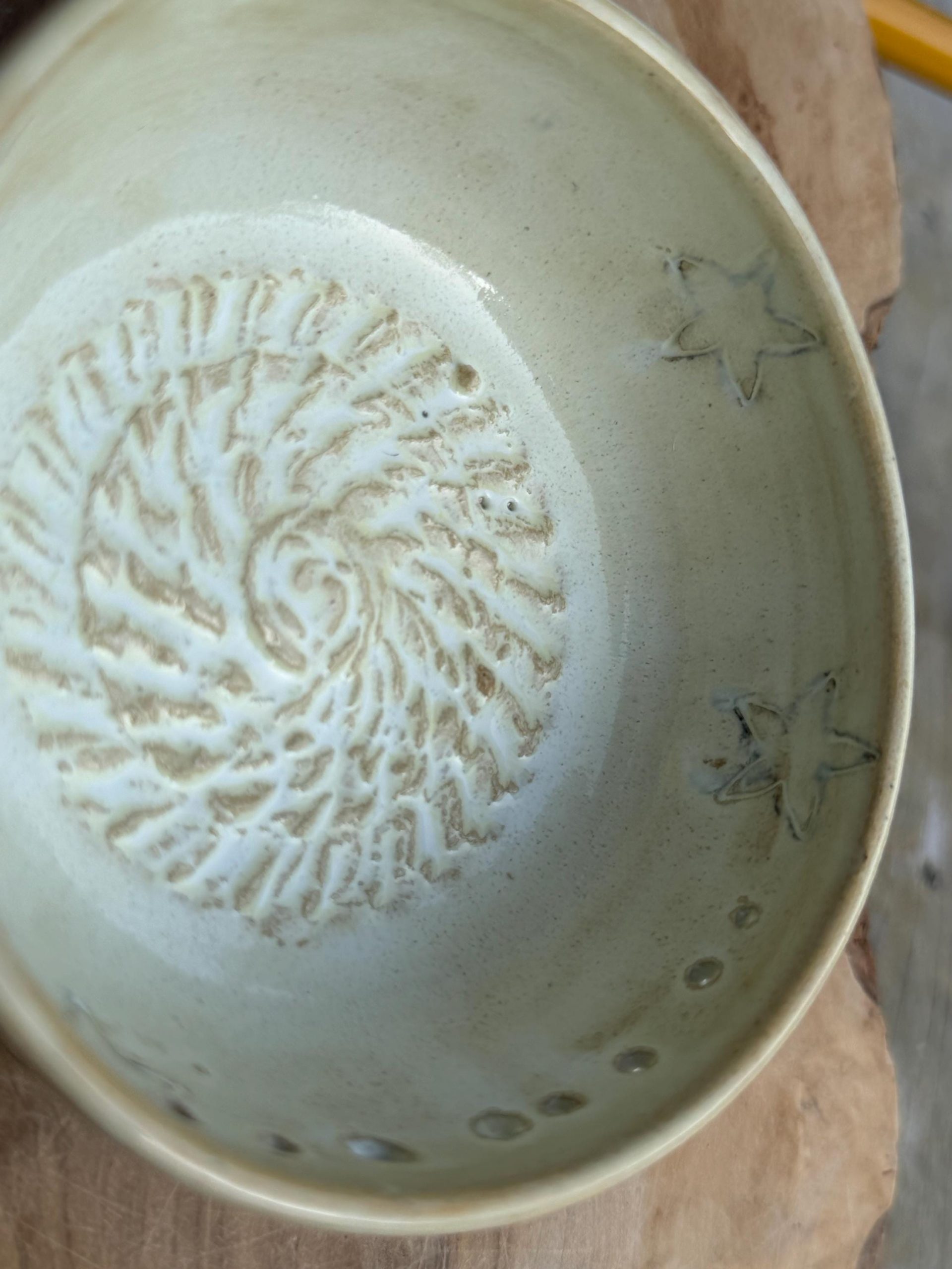 Handmade Ceramic Herb Stripper, Garlic Ginger Grater Bowl, Dressing Dish - Image 4