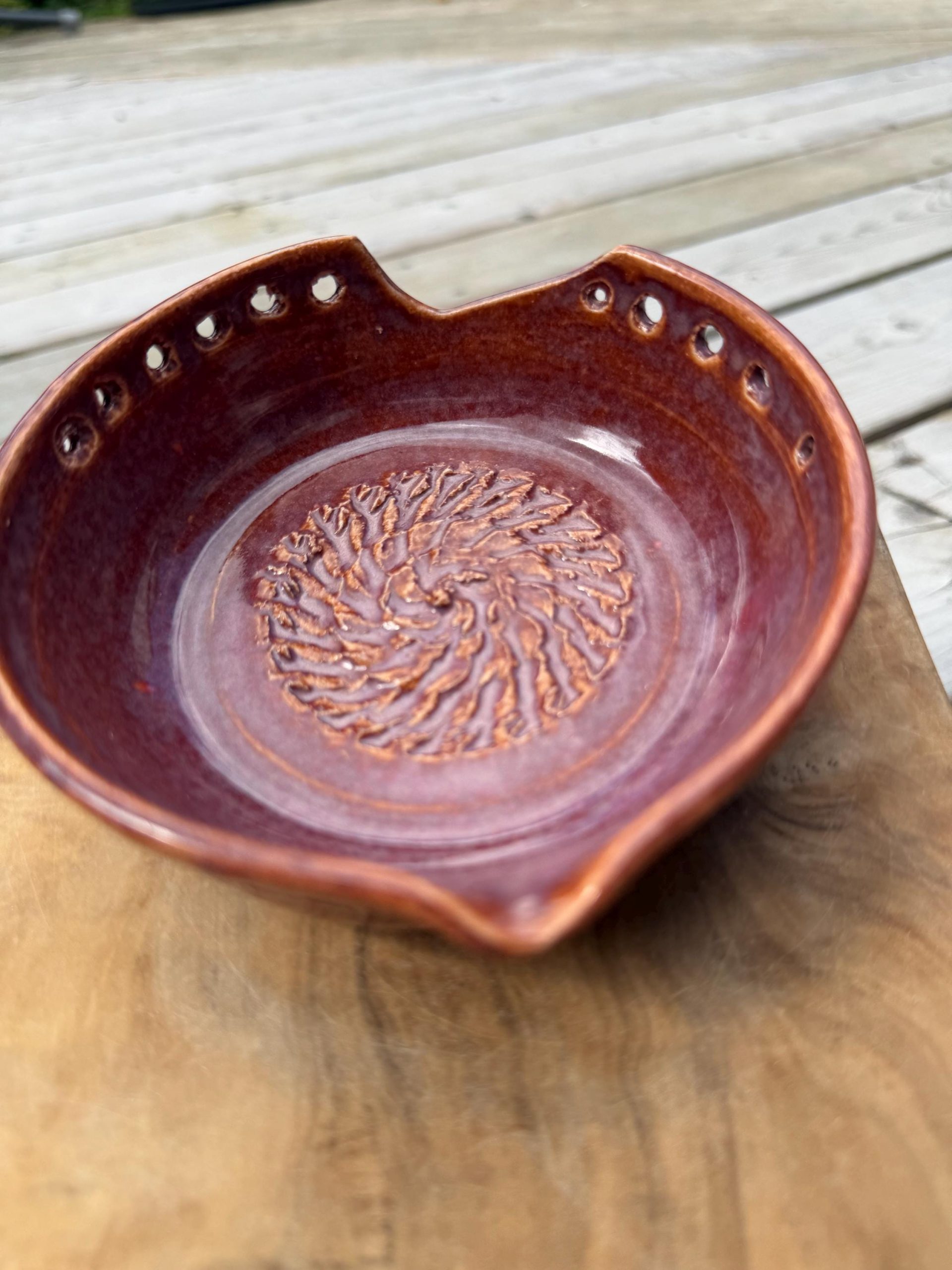 Handmade Spoon rest and Herb Stripper and Garlic Grater , dressing Bowl | Ginger/tomato gratter. - Image 2