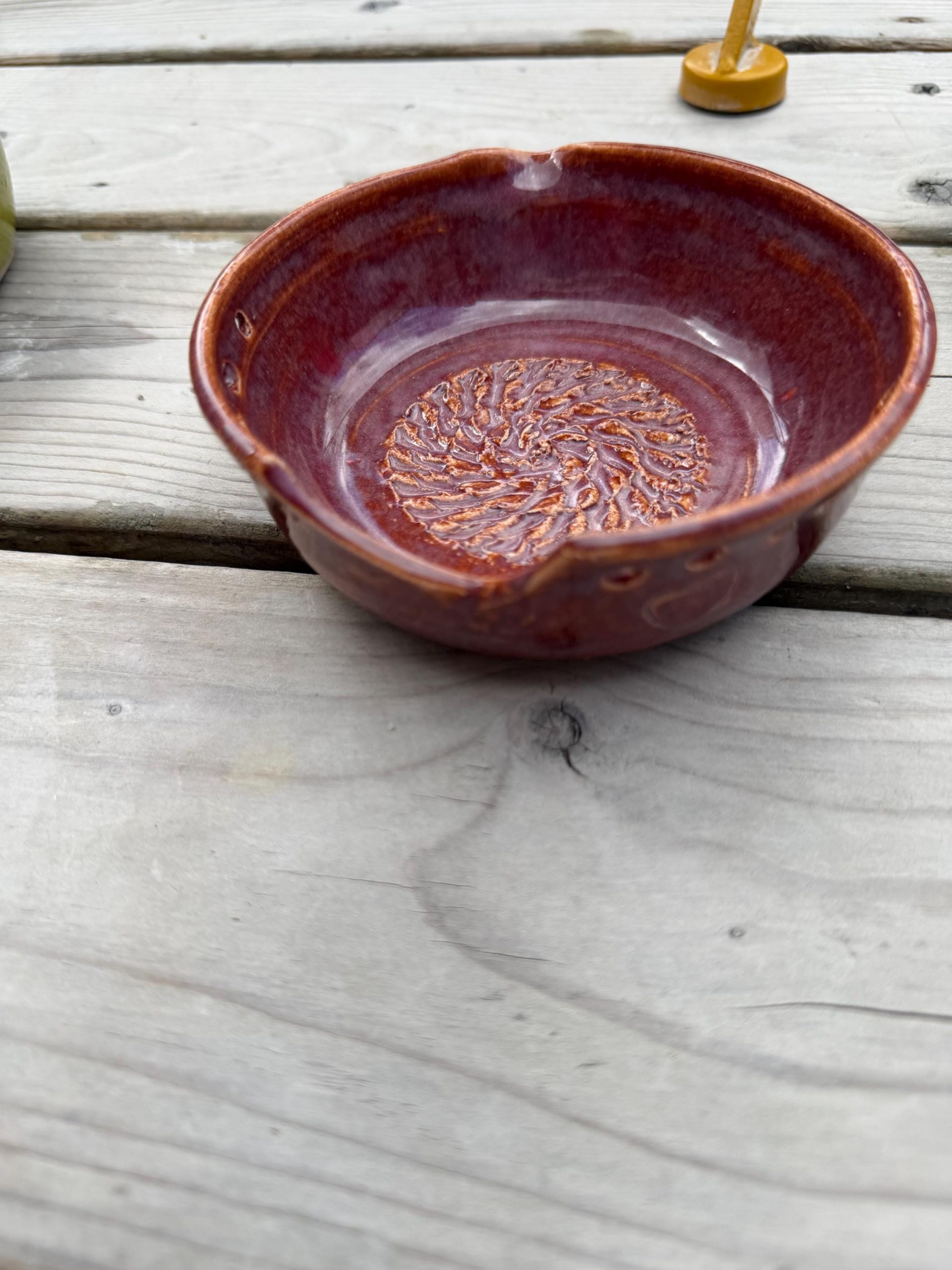Handmade Spoon rest and Herb Stripper and Garlic Grater , dressing Bowl | Ginger/tomato gratter. - Image 5