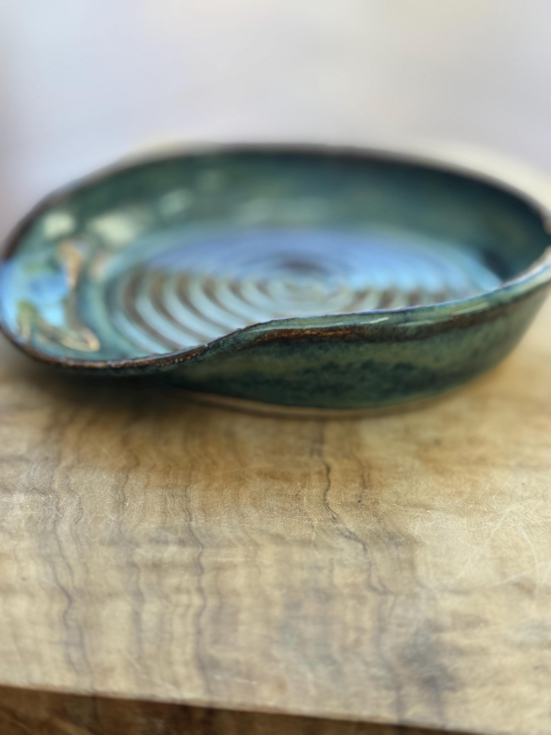 Handmade Ceramic Spoon Rest | Wheel Thrown Stoneware Kitchen Utensil Holder - Image 4