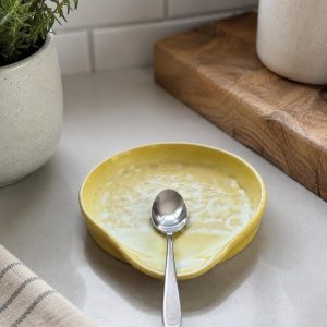 Spoon Rest Yellow, floral pattern |Kitchen Utensil Holder