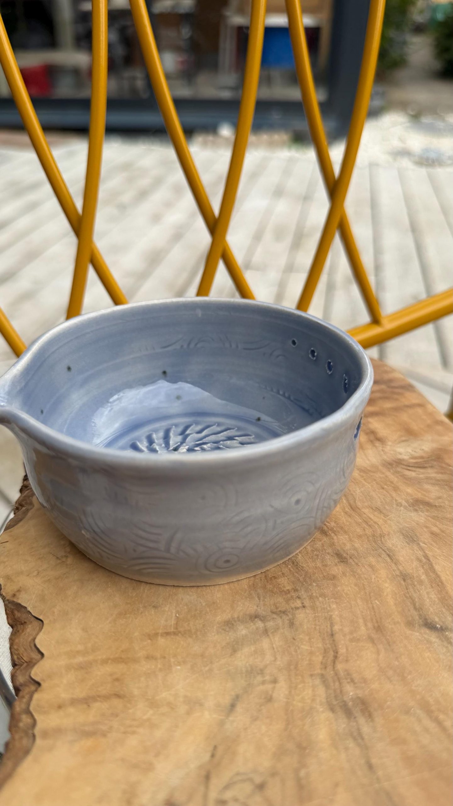 Handmade Ceramic Herb Stripper, Garlic Ginger Grater Bowl, Dressing Dish lavender - Image 2