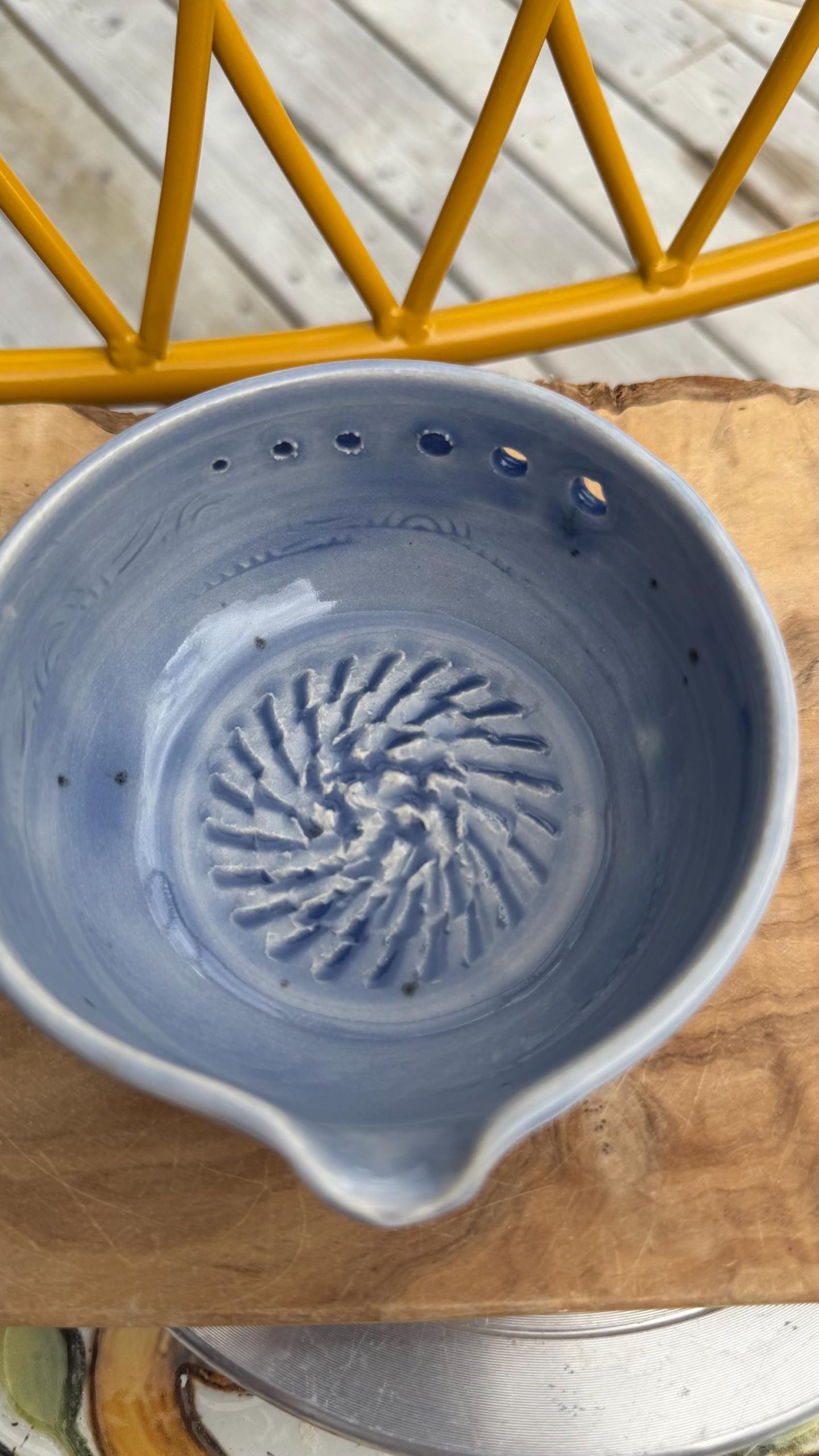 Handmade Ceramic Herb Stripper, Garlic Ginger Grater Bowl, Dressing Dish lavender - Image 11