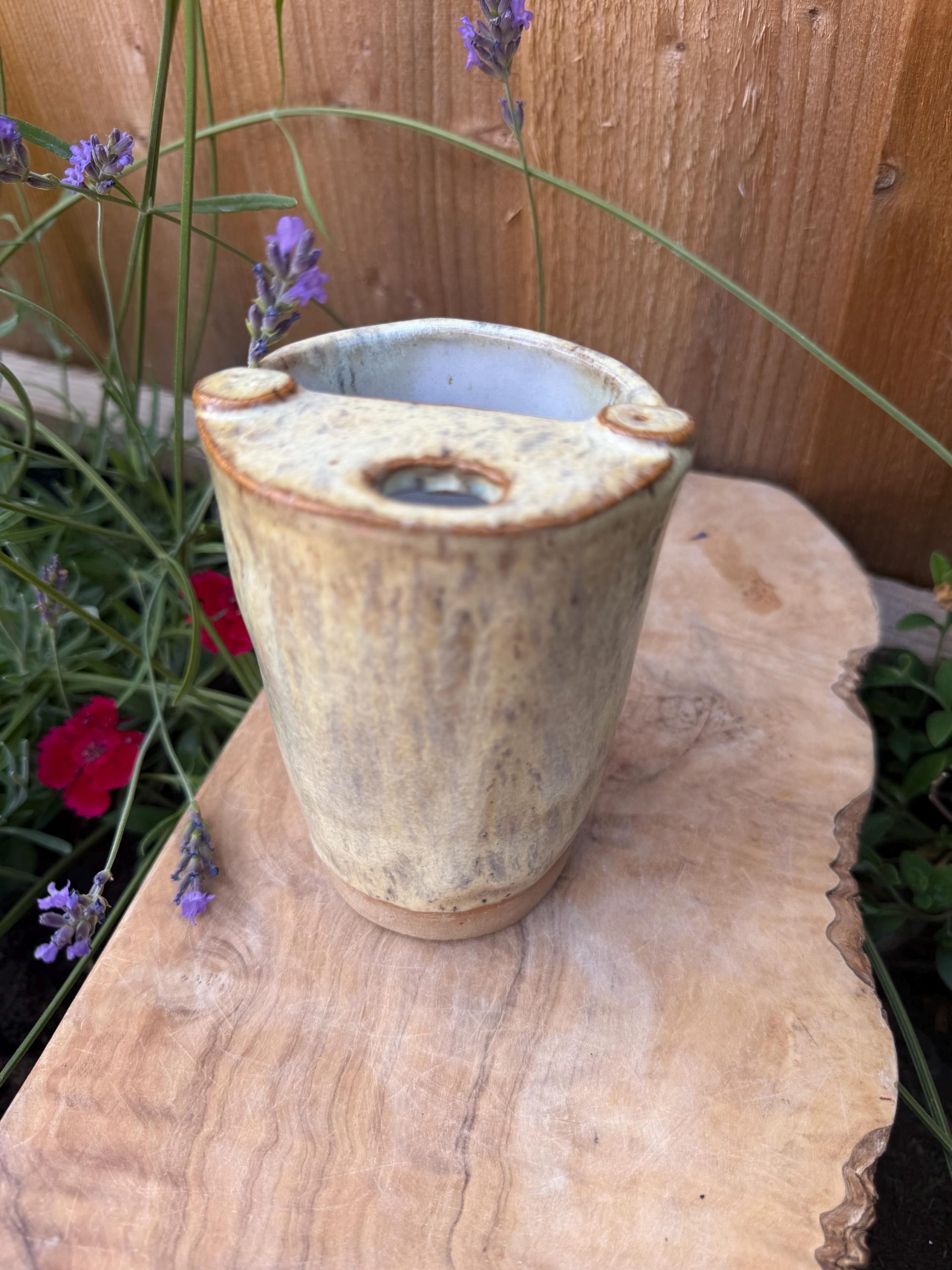 Handmade Stoneware Travel Mug, Reusable Pottery Coffee Cup, Beige Glaze - Image 3