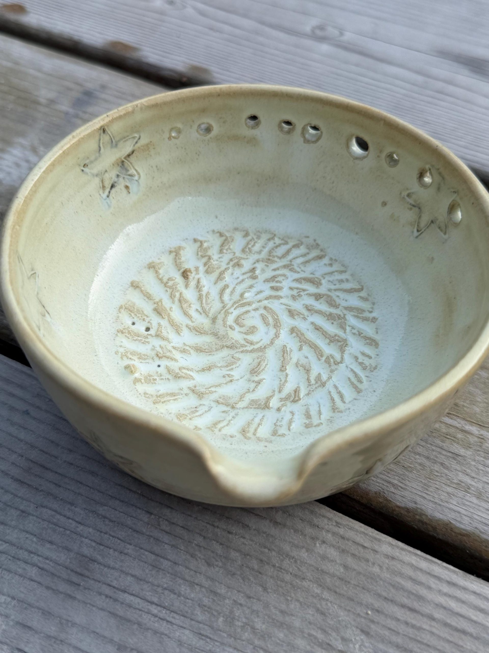 Handmade Ceramic Herb Stripper, Garlic Ginger Grater Bowl, Dressing Dish - Image 2