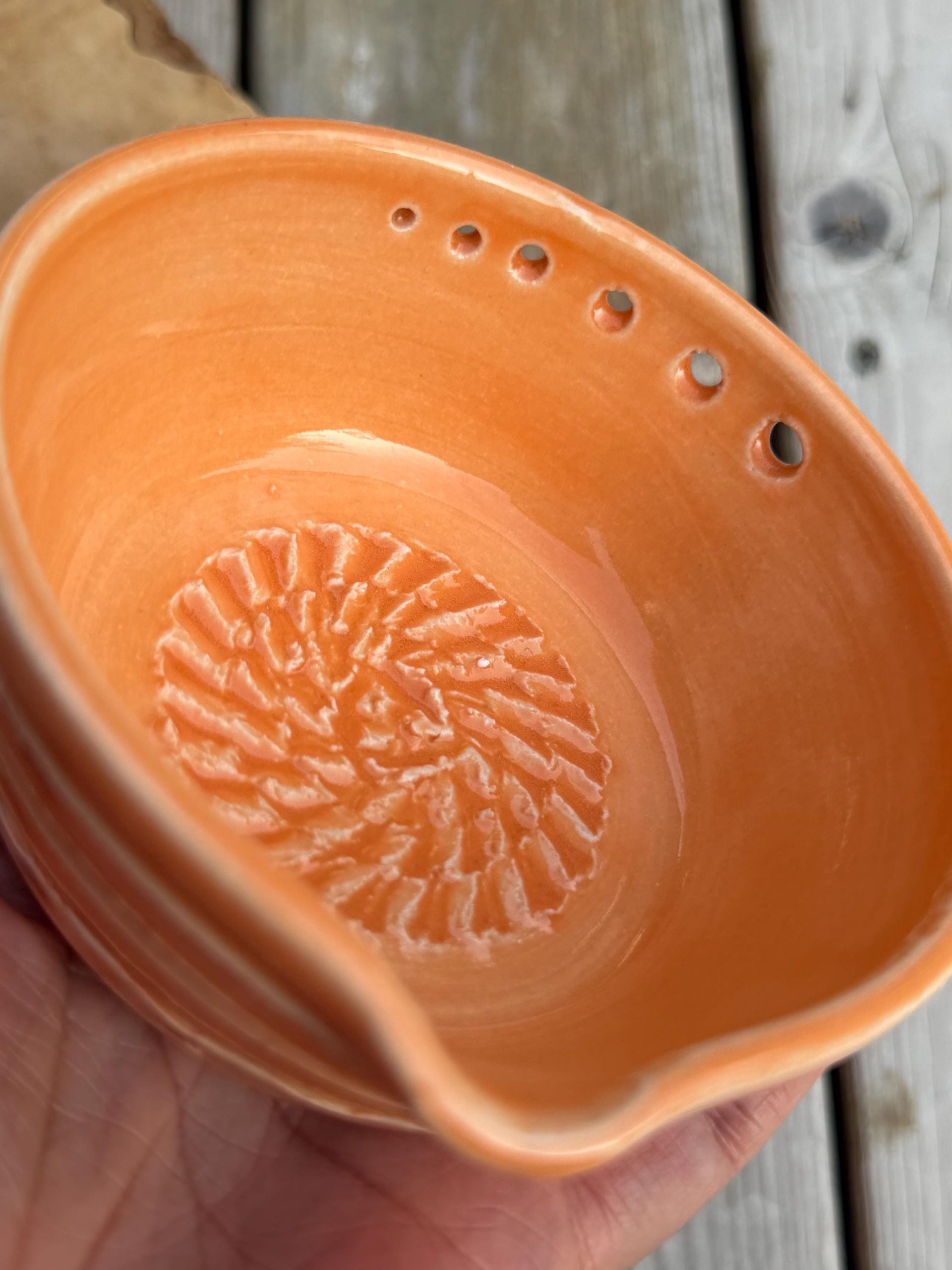 Handmade Ceramic Herb Stripper, Garlic Ginger Grater Bowl, Dressing Dish - Image 5