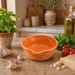 Handmade Ceramic Herb Stripper, Garlic Ginger Grater Bowl, Dressing Dish