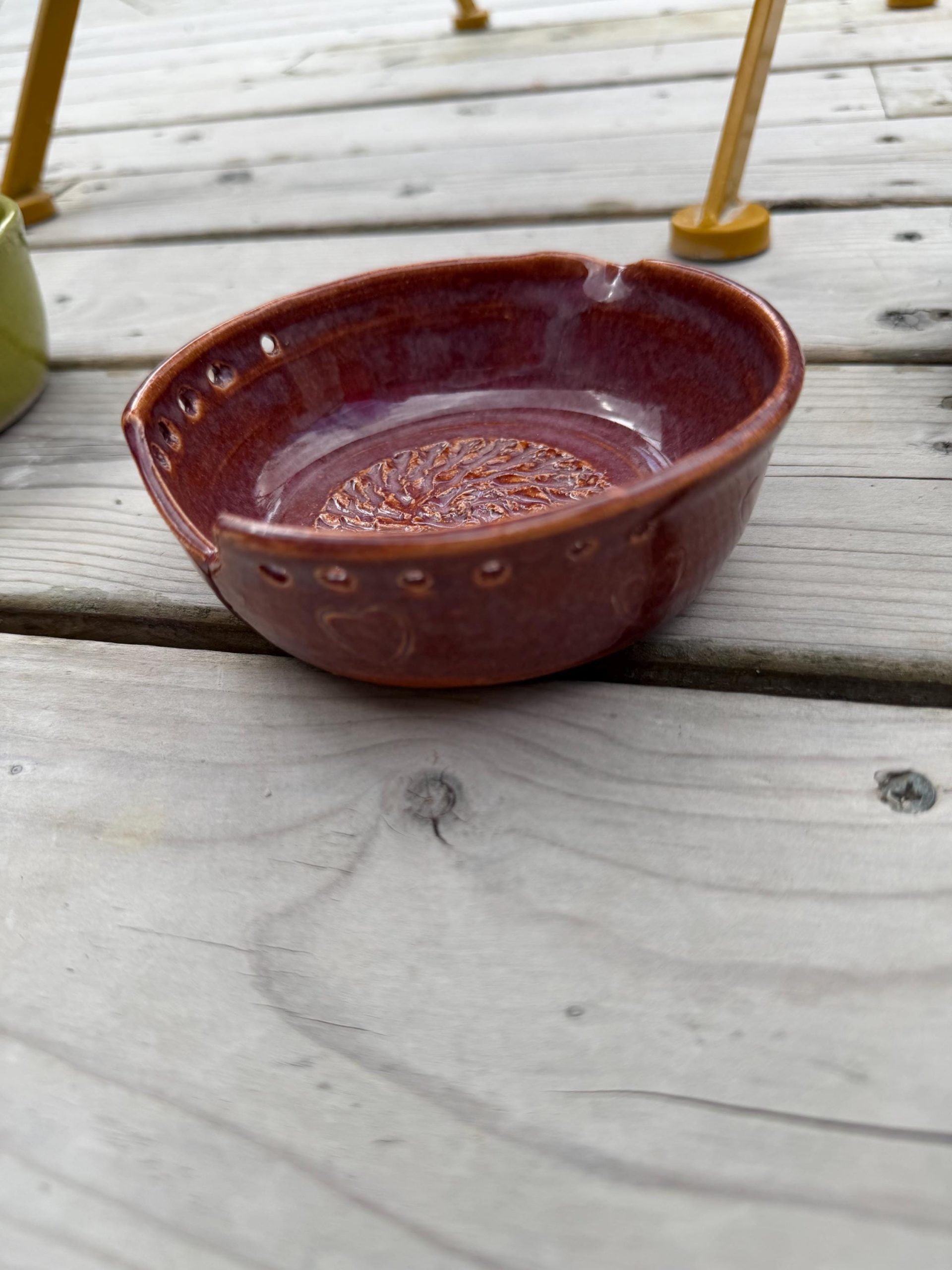 Handmade Spoon rest and Herb Stripper and Garlic Grater , dressing Bowl | Ginger/tomato gratter. - Image 7