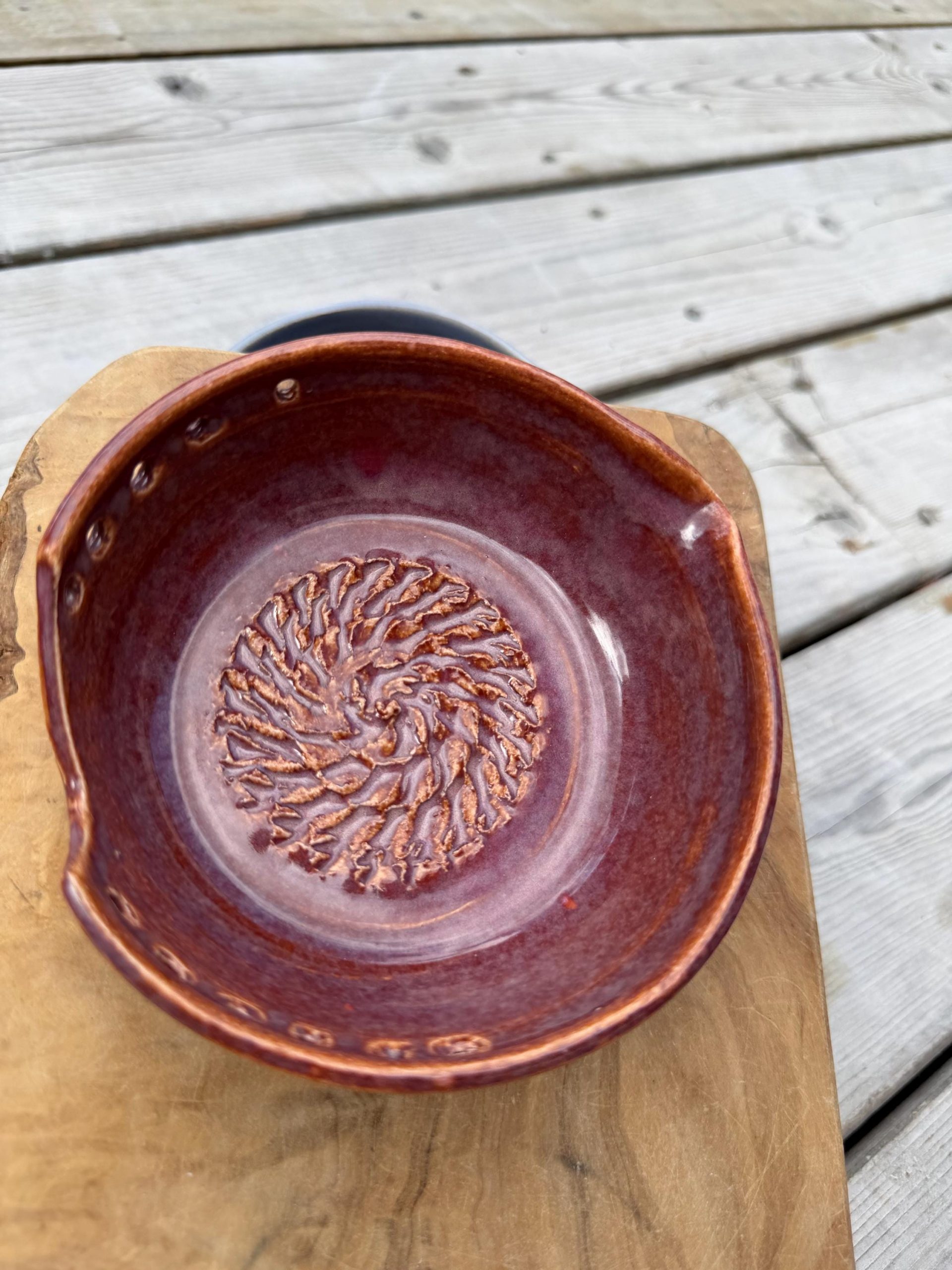 Handmade Spoon rest and Herb Stripper and Garlic Grater , dressing Bowl | Ginger/tomato gratter. - Image 8