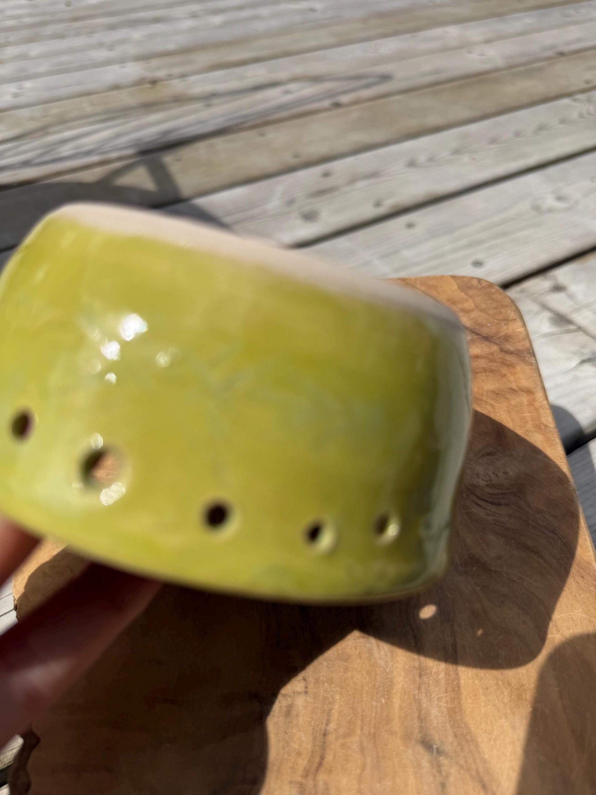 3 in 1 Ceramic Herb Stripper, Garlic & Ginger Grater Bowl | Dressing Bowl olive green - Image 4