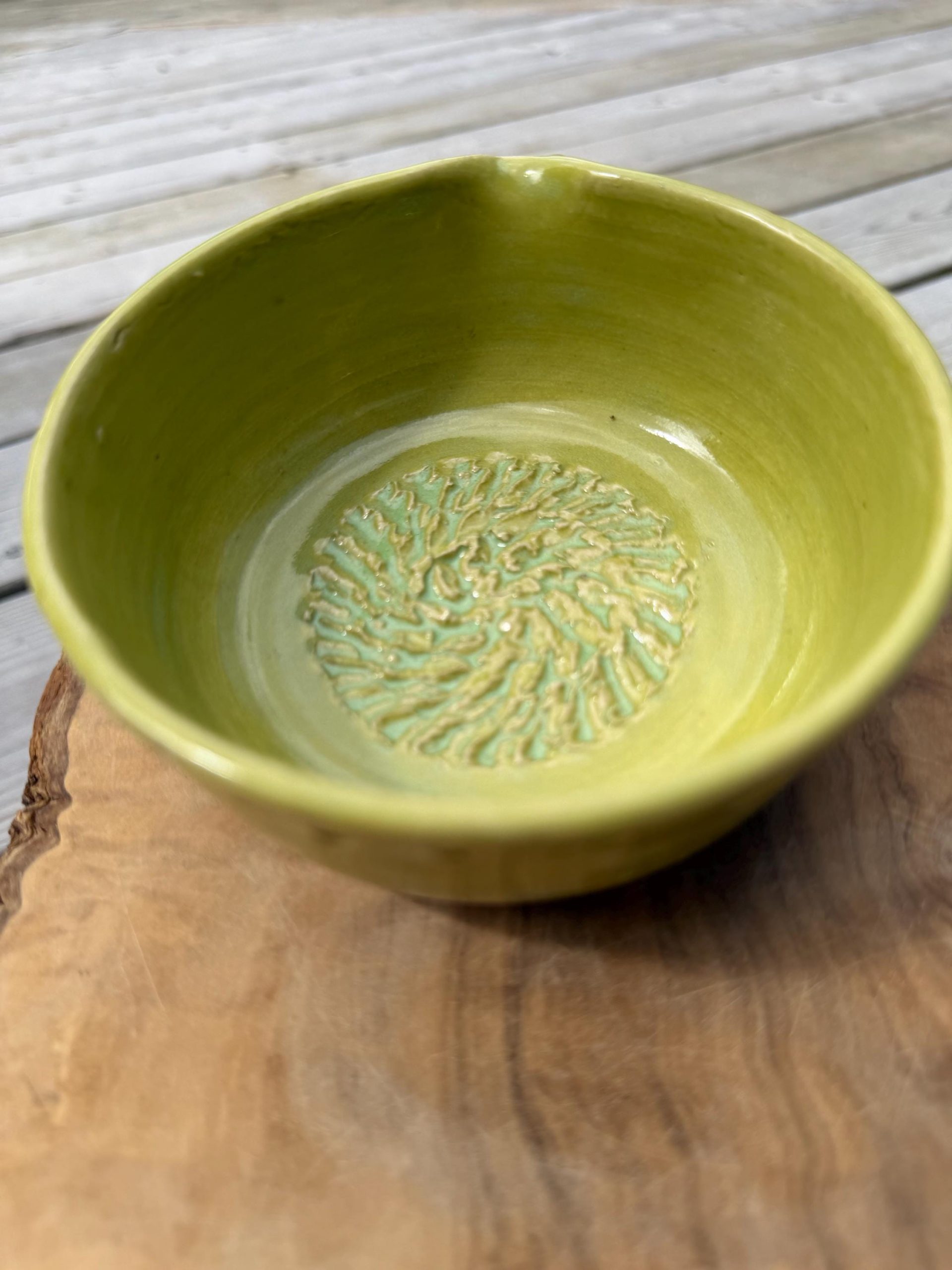 3 in 1 Ceramic Herb Stripper, Garlic & Ginger Grater Bowl | Dressing Bowl olive green - Image 11