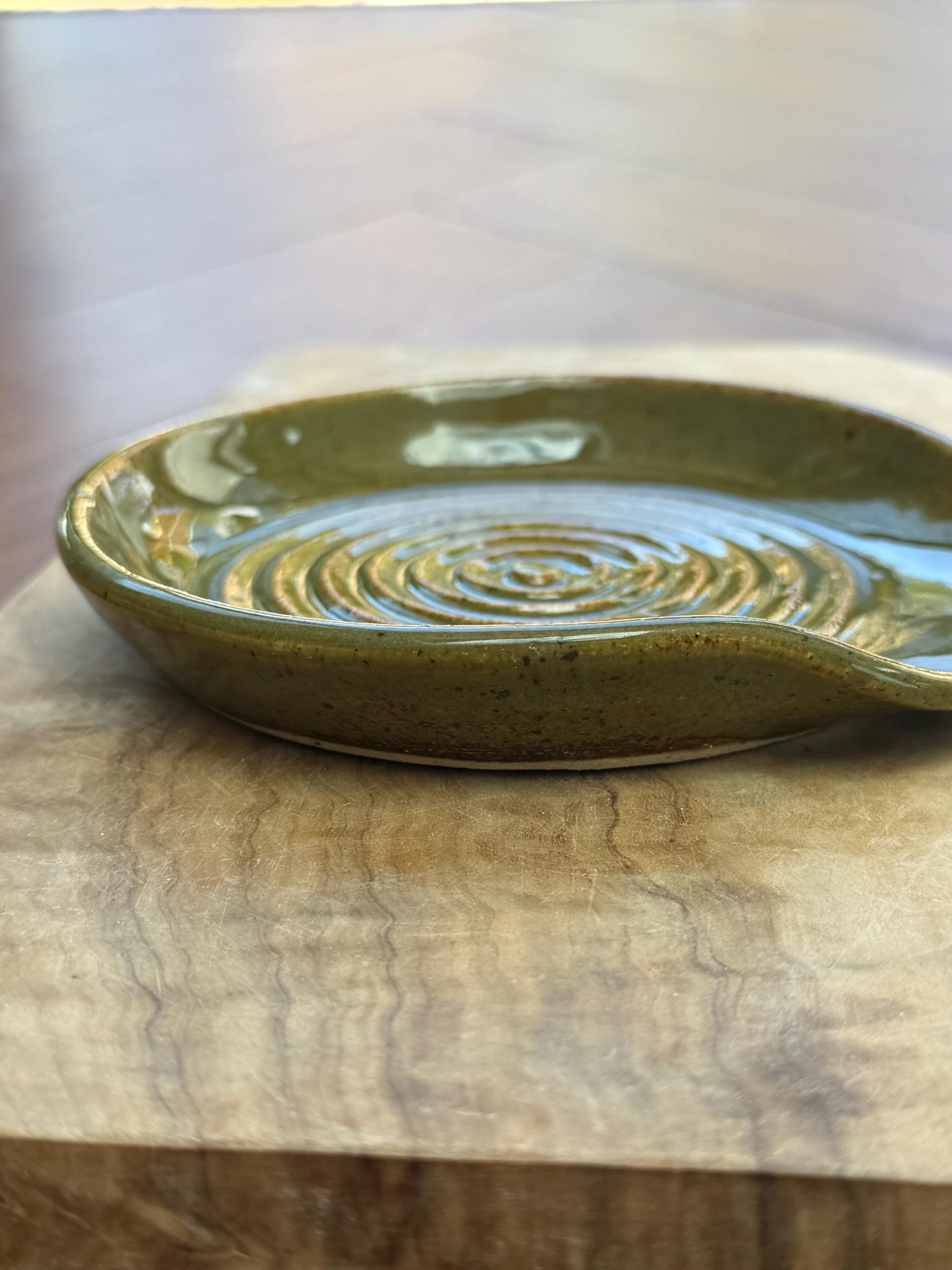 Handmade Ceramic Spoon Rest | Wheel Thrown Stoneware Kitchen Utensil Holder - Image 3