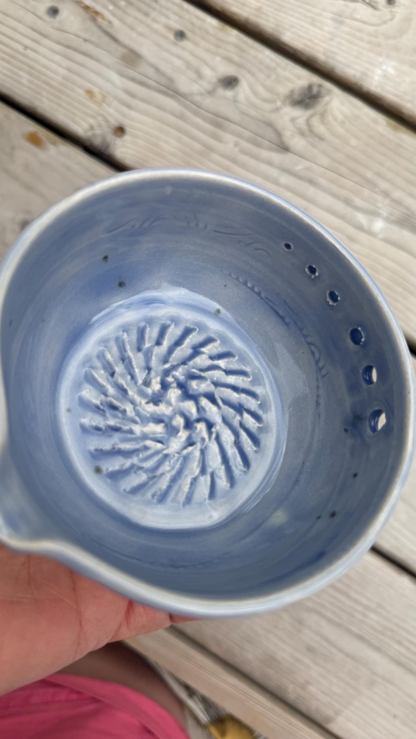 Handmade Ceramic Herb Stripper, Garlic Ginger Grater Bowl, Dressing Dish lavender - Image 8
