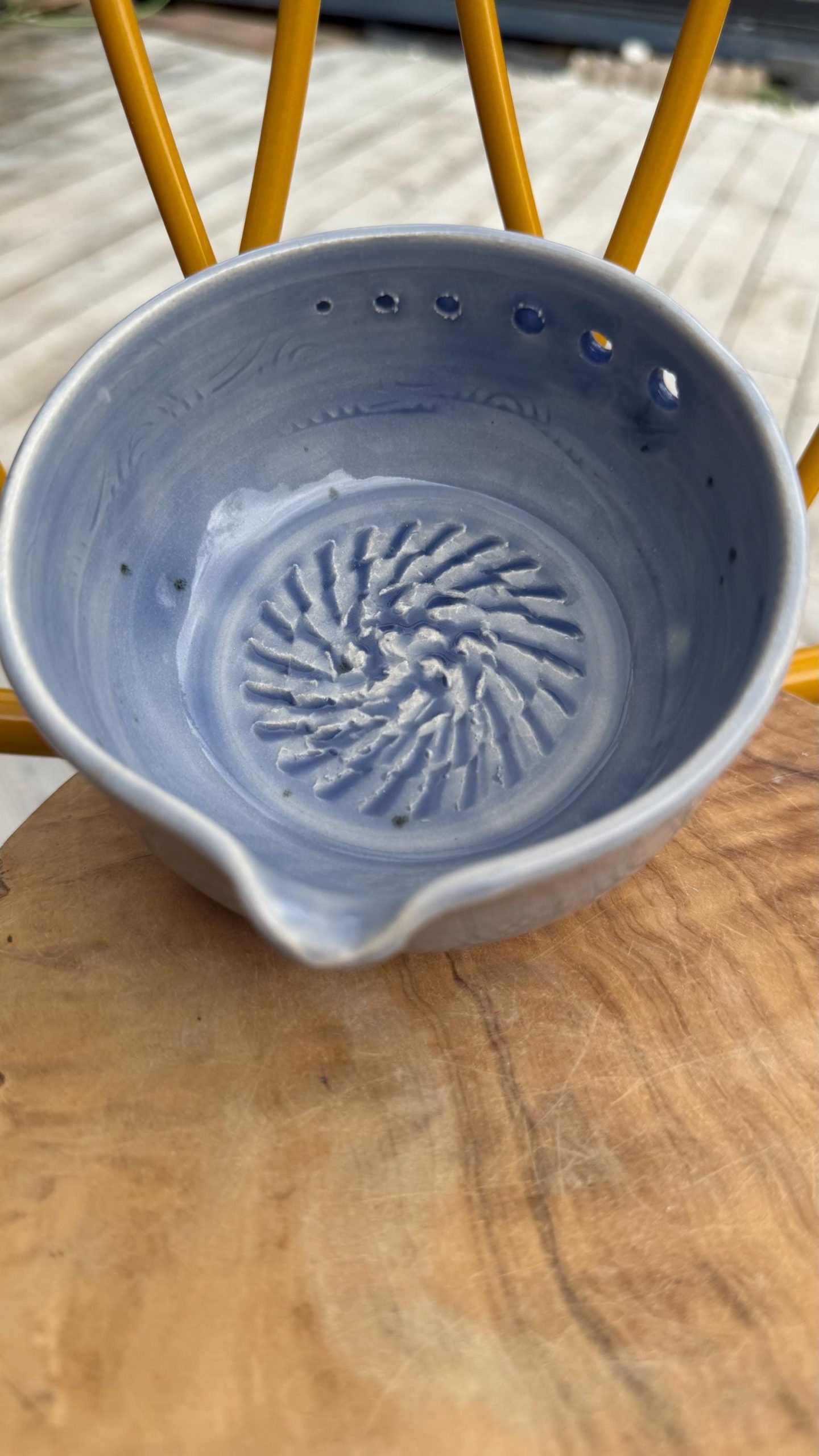 Handmade Ceramic Herb Stripper, Garlic Ginger Grater Bowl, Dressing Dish lavender - Image 9