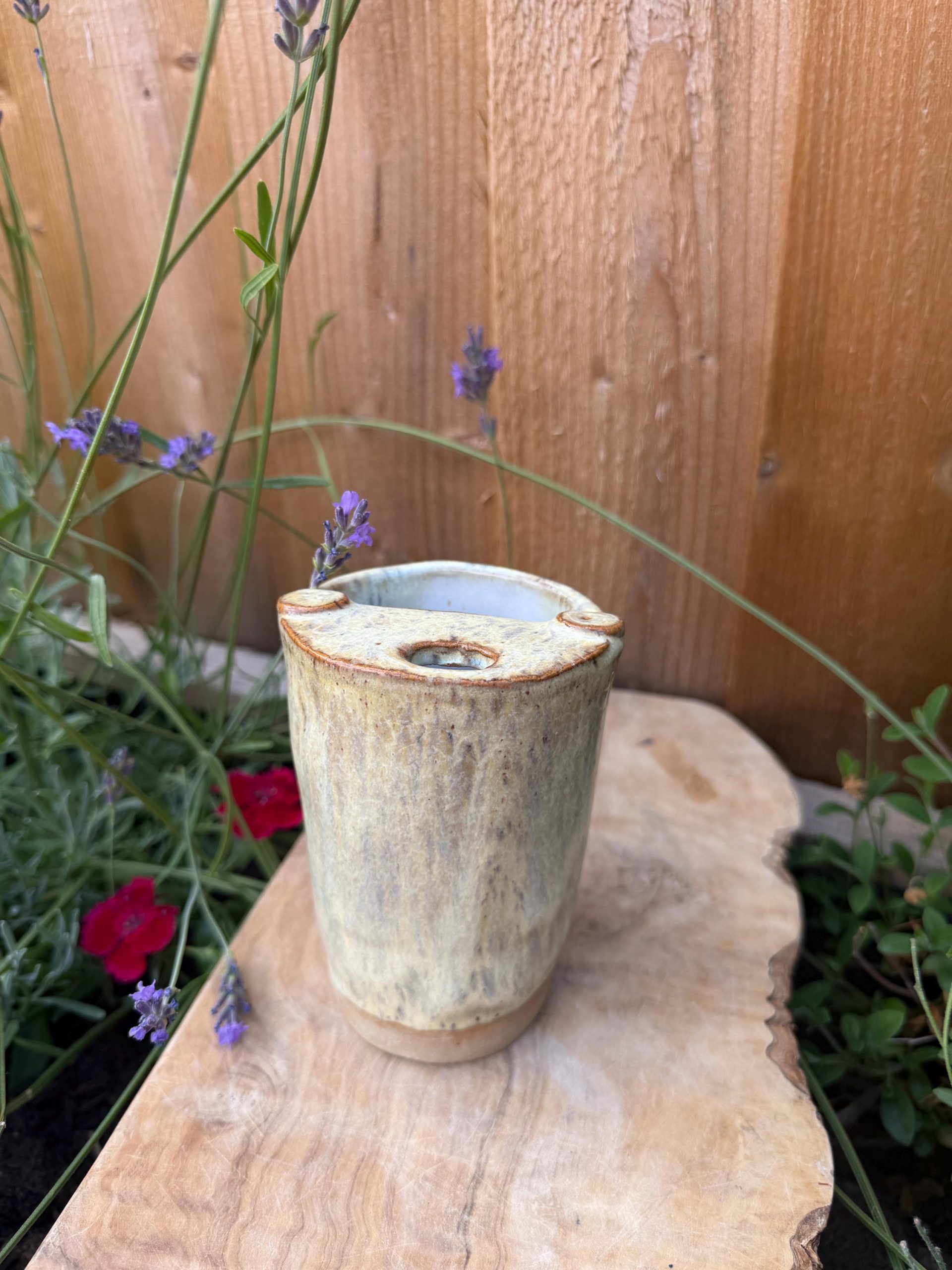 Handmade Stoneware Travel Mug, Reusable Pottery Coffee Cup, Beige Glaze - Image 5